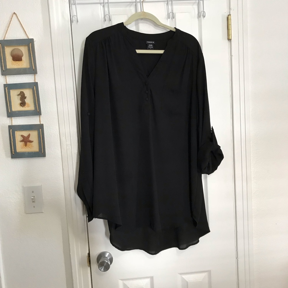 Torrid black long sleeve blouse